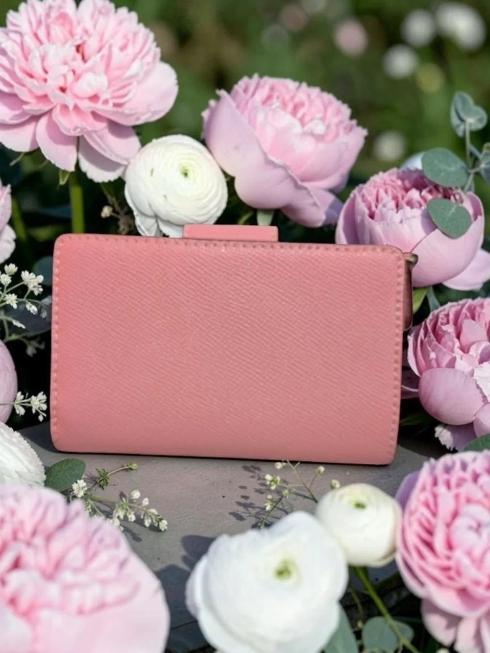 NWOT Coach Pink Saffiano Leather Compact Wallet